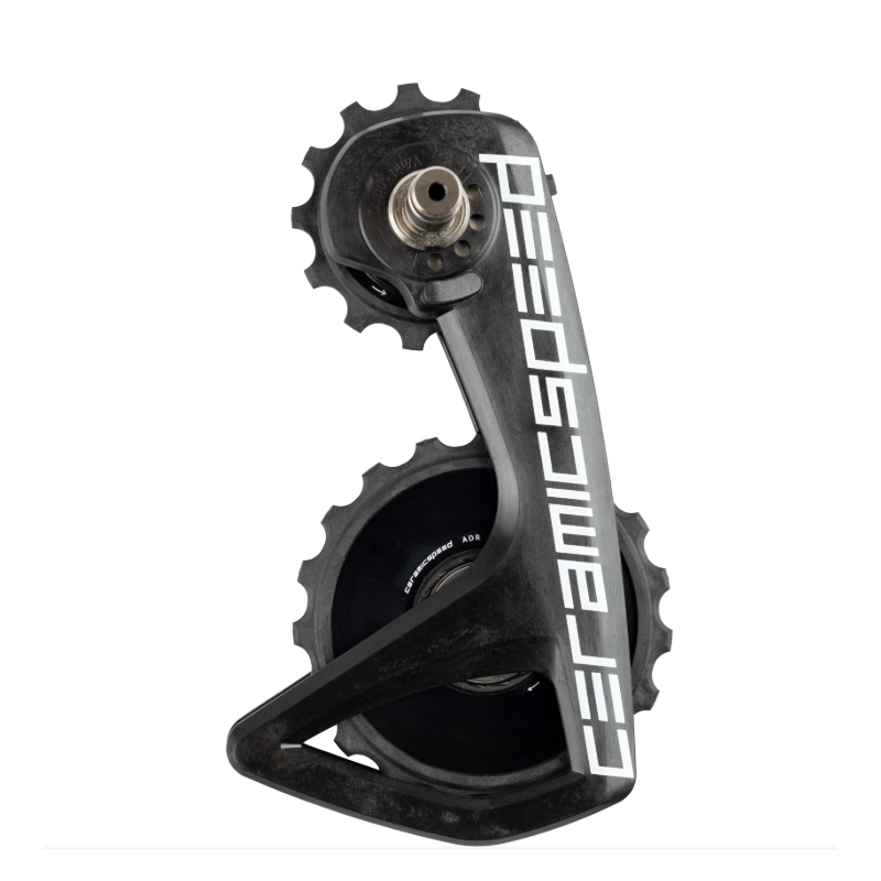 Ceramicspeed accessorio gabbia cambio ospw rs alpha con pulegge carbonio 12v nero sh.9250+8150